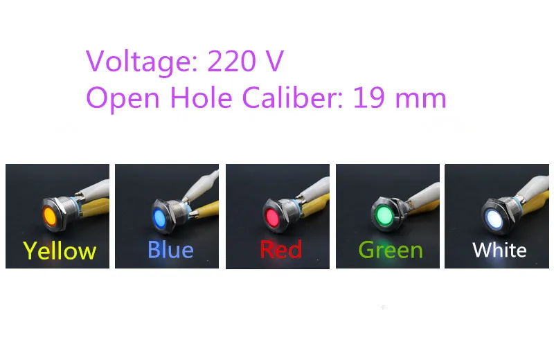 1PCS YT1191 Metal Shell LED signal lamp 220 V Open hole caliber 19 mm Power Led Waterproof Free Shipping 5 Colors
1PCS YT1191 Metal Shell LED signal lamp 220 V Open hole caliber 19 mm Power Led Waterproof Free Shipping 5 Colors
