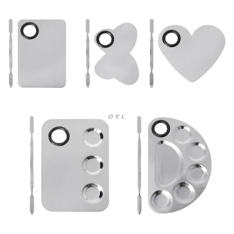 Stainless Steel Paint Palette Tray Mixing Rod Spatula Set For Nail Art Supply School Supplies Watercolor Oil Painting Makeup
Stainless Steel Paint Palette Tray Mixing Rod Spatula Set For Nail Art Supply School Supplies Watercolor Oil Painting Makeup