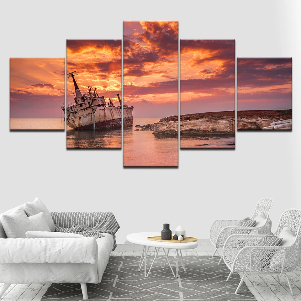 ship on sea and sunset seascape 5 Piece Wallpapers Art Canvas Print modern Poster Modular art painting for Living Room Decor
ship on sea and sunset seascape 5 Piece Wallpapers Art Canvas Print modern Poster Modular art painting for Living Room Decor