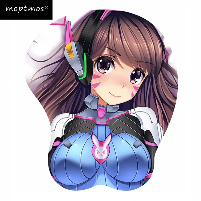Пикантные груди мягкий в стиле хип кремния 3D Мышь Pad OW D.VA игровой коврик для
