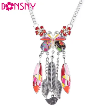 Bonsny Statement Metal Enamel Butterfly Necklace Alloy Chain Leaf Pendant 2016 New Jewelry For Women Charm Collares Accessories
Bonsny Statement Metal Enamel Butterfly Necklace Alloy Chain Leaf Pendant 2016 New Jewelry For Women Charm Collares Accessories