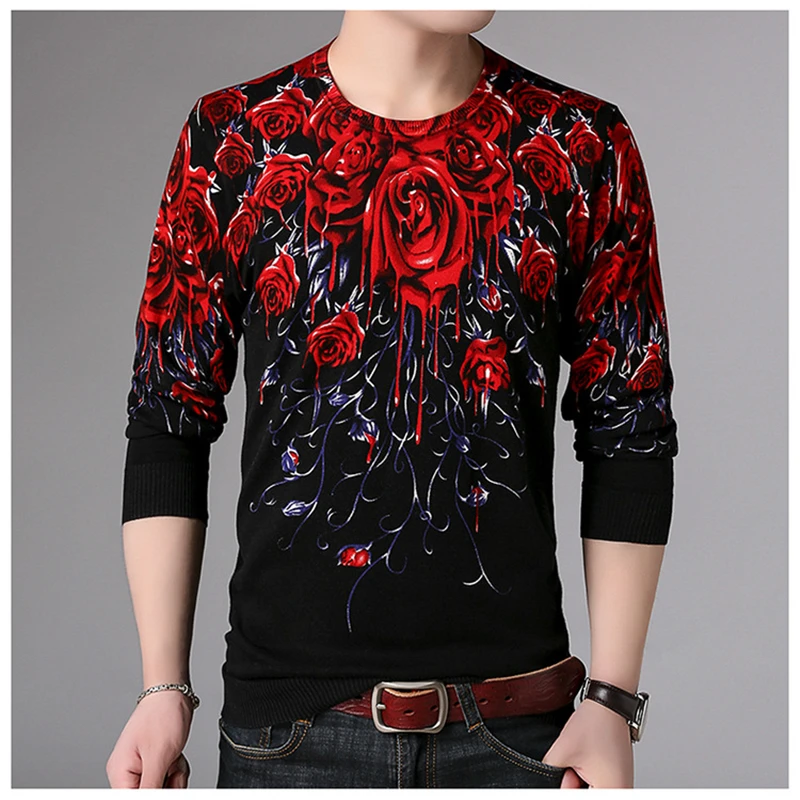 Creative 3D rose pattern printing fashion fancy pullover knitted sweater Autumn 2018 quality soft comfortable sweater men M-XXXL
Creative 3D rose pattern printing fashion fancy pullover knitted sweater Autumn 2018 quality soft comfortable sweater men M-XXXL
