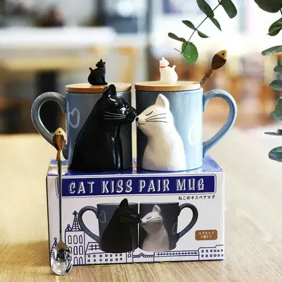 330ML high grade ceramic matt stereo cat on the kiss couple cup coffe milk mug cup valentine's day gift spoon and lid free
330ML high grade ceramic matt stereo cat on the kiss couple cup coffe milk mug cup valentine's day gift spoon and lid free