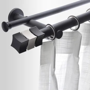 Black and white nordic minimalist curtain Roman rod single and double pole custom solid color curtain track
Black and white nordic minimalist curtain Roman rod single and double pole custom solid color curtain track