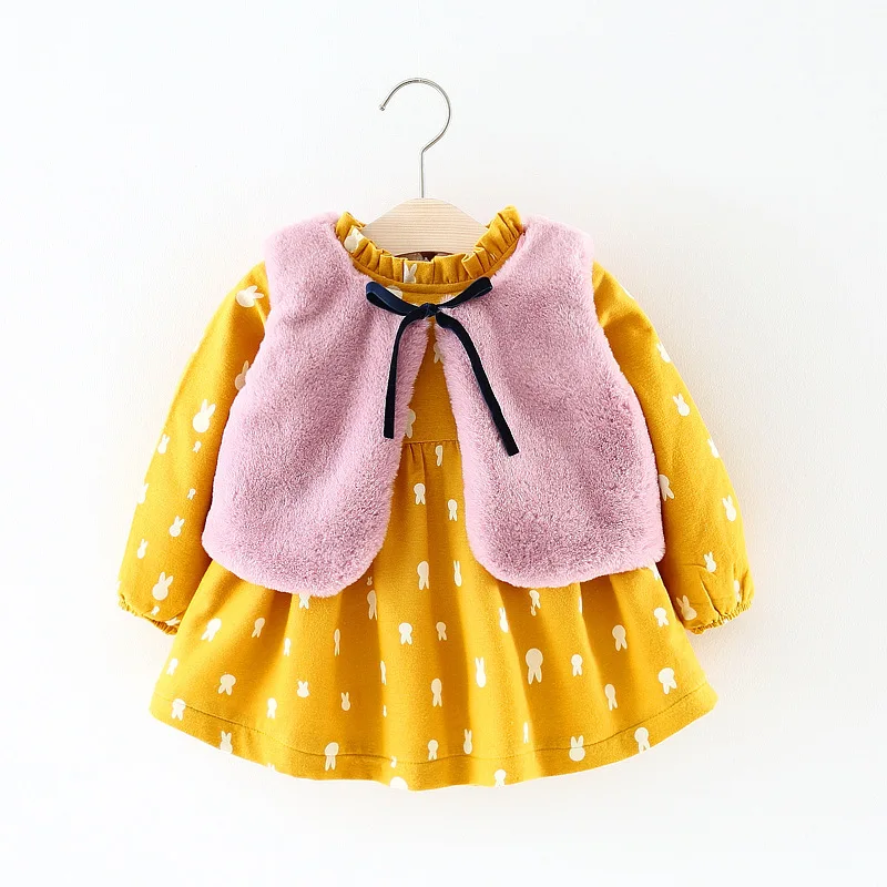 KISBINI Baby Girls Winter Fleece Dresses+Vest Set Printed Long Sleeve Warm Dress Velvet Vest For Toddler Girls Dress Clothes
KISBINI Baby Girls Winter Fleece Dresses+Vest Set Printed Long Sleeve Warm Dress Velvet Vest For Toddler Girls Dress Clothes