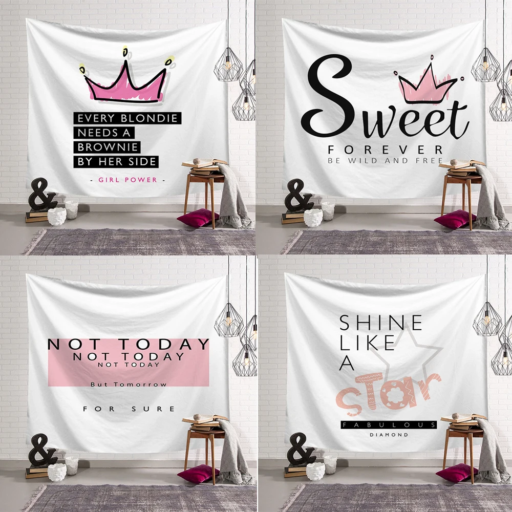 Cilected Pink White Black Letter Girl Slogan Wall Hanging Tapestry Decor For Living Room Bedroom Wall Cloth Tapestry Tablecloth
Cilected Pink White Black Letter Girl Slogan Wall Hanging Tapestry Decor For Living Room Bedroom Wall Cloth Tapestry Tablecloth