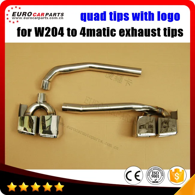 W204 muffler tips for MB C-Class W204 one side exhaust system to both sides look quad C63 tips with logo
W204 muffler tips for MB C-Class W204 one side exhaust system to both sides look quad C63 tips with logo