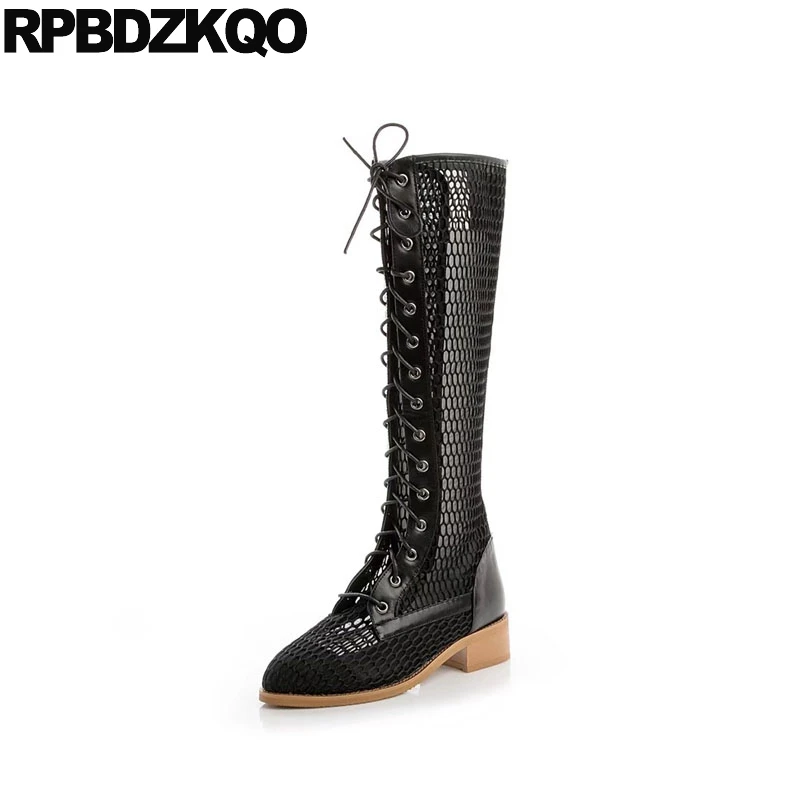 lace up designer pointed toe cutout knee high summer sandals luxury brand shoes women cut out chunky boots 2018 black long mesh
lace up designer pointed toe cutout knee high summer sandals luxury brand shoes women cut out chunky boots 2018 black long mesh