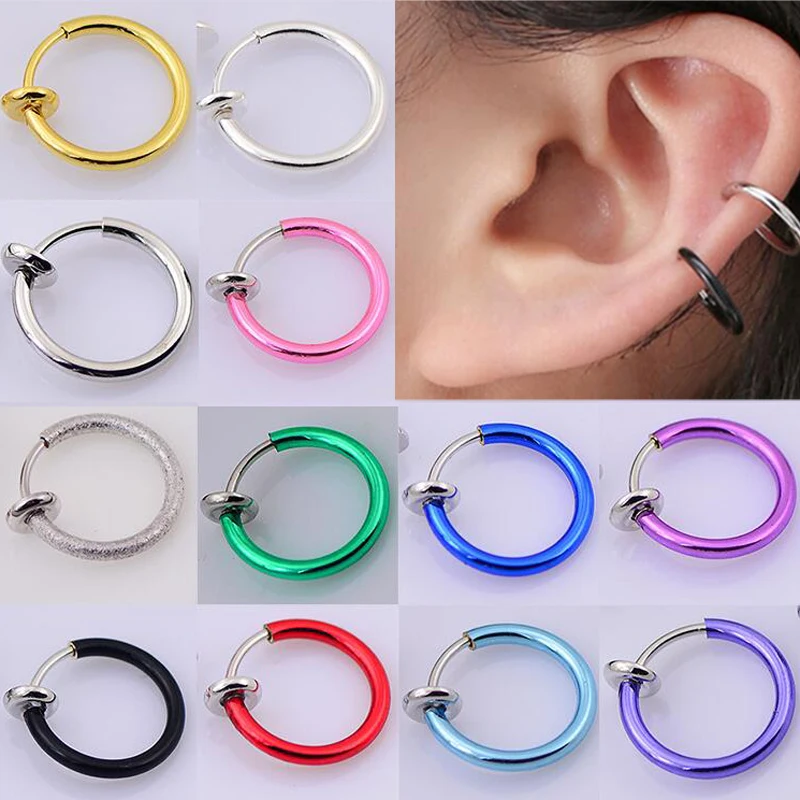 2 Pieces/lot Hoop Rings Fake Nose Ring Clip On Earrings Lip Rings Tragus Helix Earring Body Piercing Jewelry
2 Pieces/lot Hoop Rings Fake Nose Ring Clip On Earrings Lip Rings Tragus Helix Earring Body Piercing Jewelry