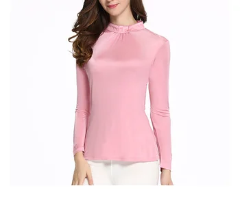 Woman Spring Plus Size Turtleneck Full Ruffles 96% Silk Slim T-shirts Female Autumn Hedging Stretch Silk Tops Lady Silk Tees
Woman Spring Plus Size Turtleneck Full Ruffles 96% Silk Slim T-shirts Female Autumn Hedging Stretch Silk Tops Lady Silk Tees