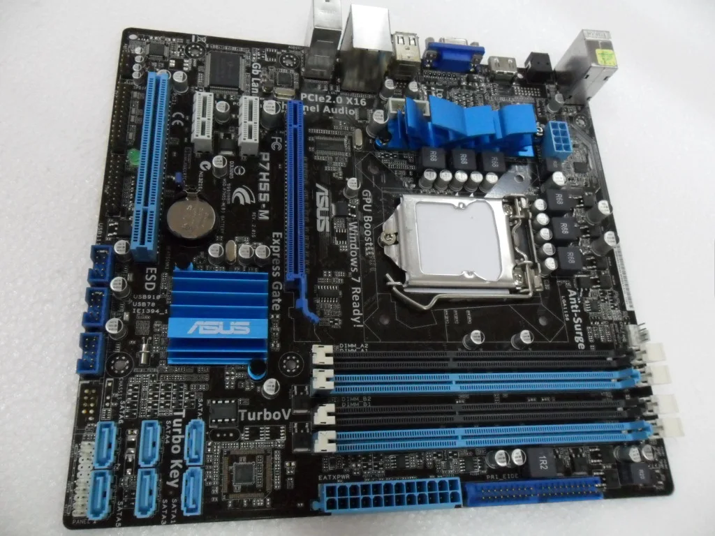 Используется Asus P7H55-M Материнская плата Intel H55 разъем LGA 1156 i3 i5 i7 DDR3 | Компьютеры и