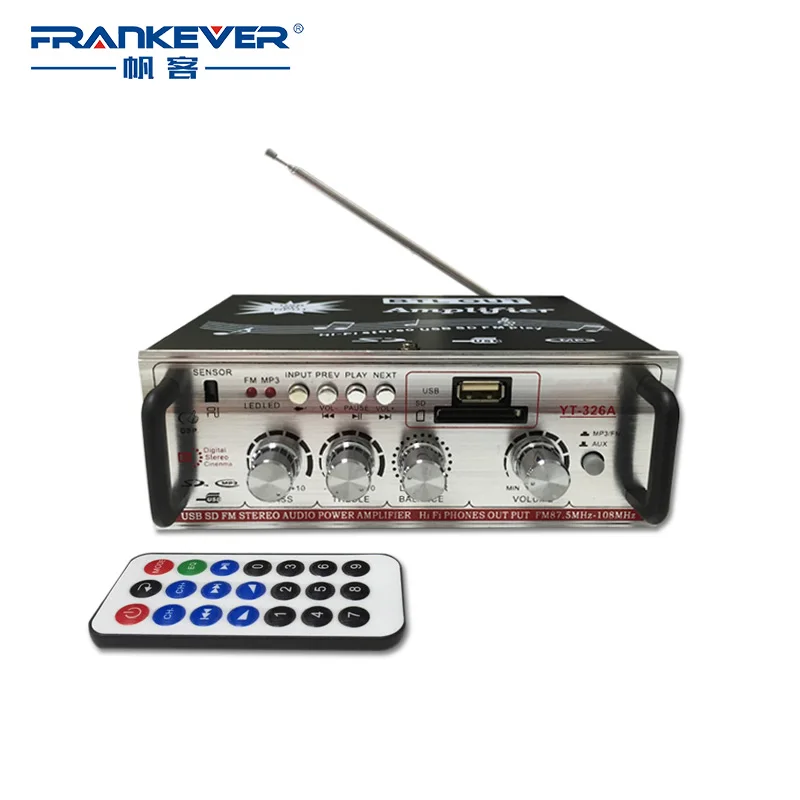 Sliver Hi Fi Sound Amplifier SD/USB Radio Car Home Audio Amplifier DC12V AC220V AMP for Car Volume Control Free Shipping YT-326A
Sliver Hi Fi Sound Amplifier SD/USB Radio Car Home Audio Amplifier DC12V AC220V AMP for Car Volume Control Free Shipping YT-326A