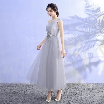 Grey Midi Dress Wedding Party Dress Bridesmaid Dresses Special Occasion One Shoulder Back of Bandage
Grey Midi Dress Wedding Party Dress Bridesmaid Dresses Special Occasion One Shoulder Back of Bandage