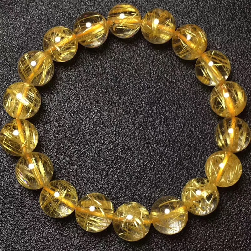 11mm Brazil Natural Gold Rutilated Titanium Quartz Bracelet For Woman Man Round Wealthy Crystal Beads Fashion Charms Jewelry
11mm Brazil Natural Gold Rutilated Titanium Quartz Bracelet For Woman Man Round Wealthy Crystal Beads Fashion Charms Jewelry