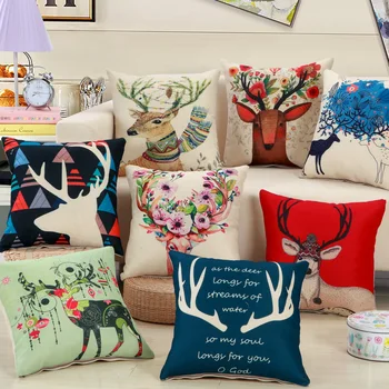 Animal deer head letters pillow , leaves pillow cushion ,Linen pillowcase, Cafe home decor sofa cushion
Animal deer head letters pillow , leaves pillow cushion ,Linen pillowcase, Cafe home decor sofa cushion