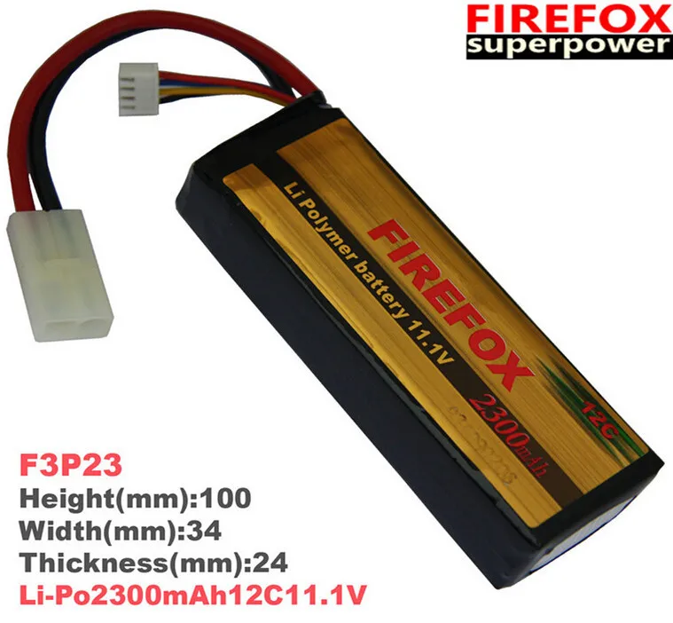 1pcs 100% Orginal Firefox 11.1V 2300mAh LiPo Li-Po Li-Polymer Battery 12C F3P23 Drop shipping