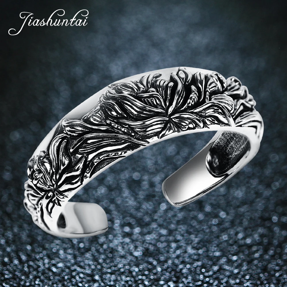 JIASHUNTAI Retro 990 Sterling Silver Bangles For Women Peony Flower Vintage Silver Fine Jewelry Female
JIASHUNTAI Retro 990 Sterling Silver Bangles For Women Peony Flower Vintage Silver Fine Jewelry Female