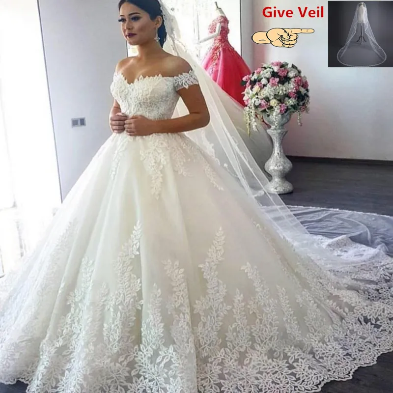 Vestido de Noiva 2019 Princess Wedding Dresses Off Shoulder Applique Lace Sweetheart Ball Gown Bridal Robe De Mariee
Vestido de Noiva 2019 Princess Wedding Dresses Off Shoulder Applique Lace Sweetheart Ball Gown Bridal Robe De Mariee