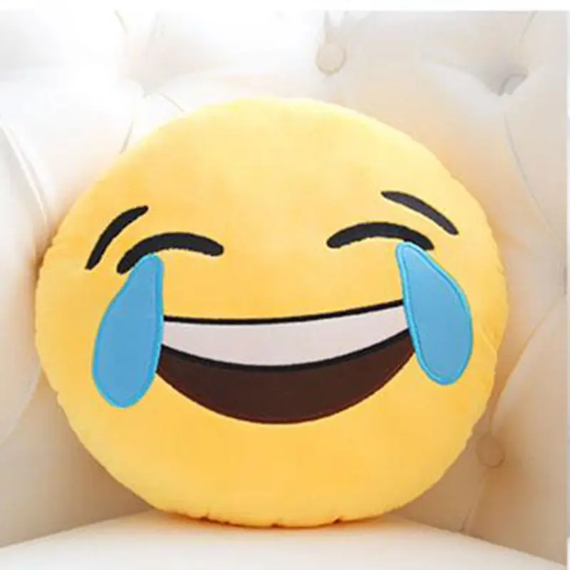 Image Hot sale Styles Soft Emoji Smiley Emoticon Round Cushion Pillow Sofa Stuffed Plush Toy Doll Christmas whatsapp emoji Cushion