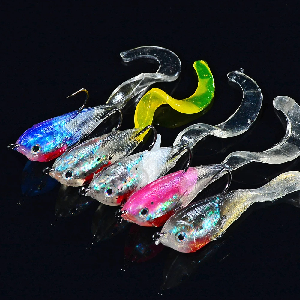 Comdaba 5PCS JIG Hook Soft Bait 5 Color Fishing Lure 8.5cm-3.45" Fishing Bait 5g-0.18oz Artificial Lead Fish Wobbler Lure 2019
Comdaba 5PCS JIG Hook Soft Bait 5 Color Fishing Lure 8.5cm-3.45" Fishing Bait 5g-0.18oz Artificial Lead Fish Wobbler Lure 2019