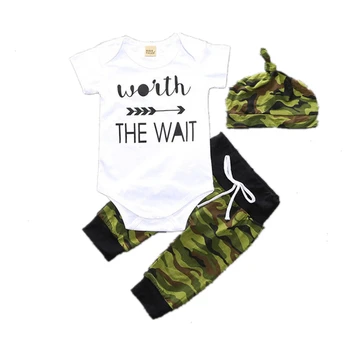 3PCS Set Newborn Baby Clothes Camouflage Kids Suit Letter Print Baby Romper Jumpsuit+Pant+Hat Outfit Bebek Giyim Infant Clothing
3PCS Set Newborn Baby Clothes Camouflage Kids Suit Letter Print Baby Romper Jumpsuit+Pant+Hat Outfit Bebek Giyim Infant Clothing