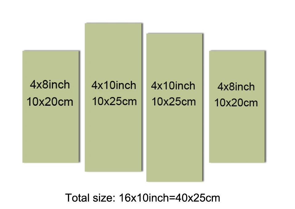 4 PCS 10x20cm 10x25cm