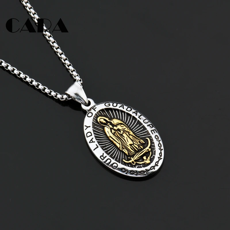 2019 New 2 tone stainless steel VIRGIN MARY pendant necklace OUR LADY OF GUADALUPE necklace jewelry for men wholesaler CAGF0456
2019 New 2 tone stainless steel VIRGIN MARY pendant necklace OUR LADY OF GUADALUPE necklace jewelry for men wholesaler CAGF0456