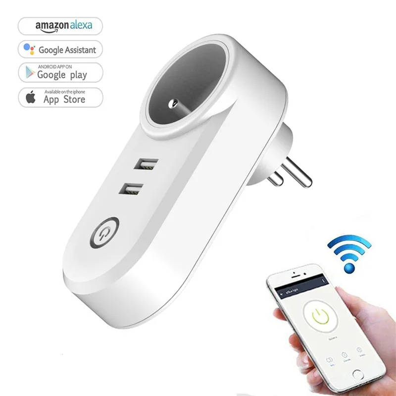 Wifi smart remote voice control socket, European regulations, 2 packs EU
Wifi smart remote voice control socket, European regulations, 2 packs EU