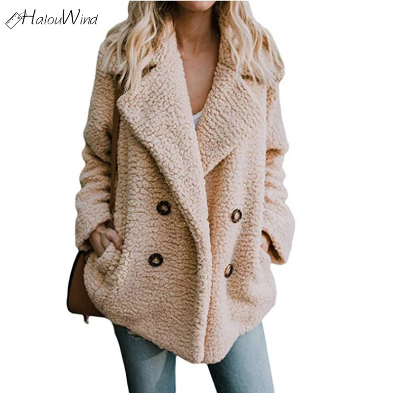 Female Double Breasted Turn-down Collar Wool Flannel Coats Fashion Winter Women Outerwear Manteau Femme Hiver Casaco Feminino
Female Double Breasted Turn-down Collar Wool Flannel Coats Fashion Winter Women Outerwear Manteau Femme Hiver Casaco Feminino