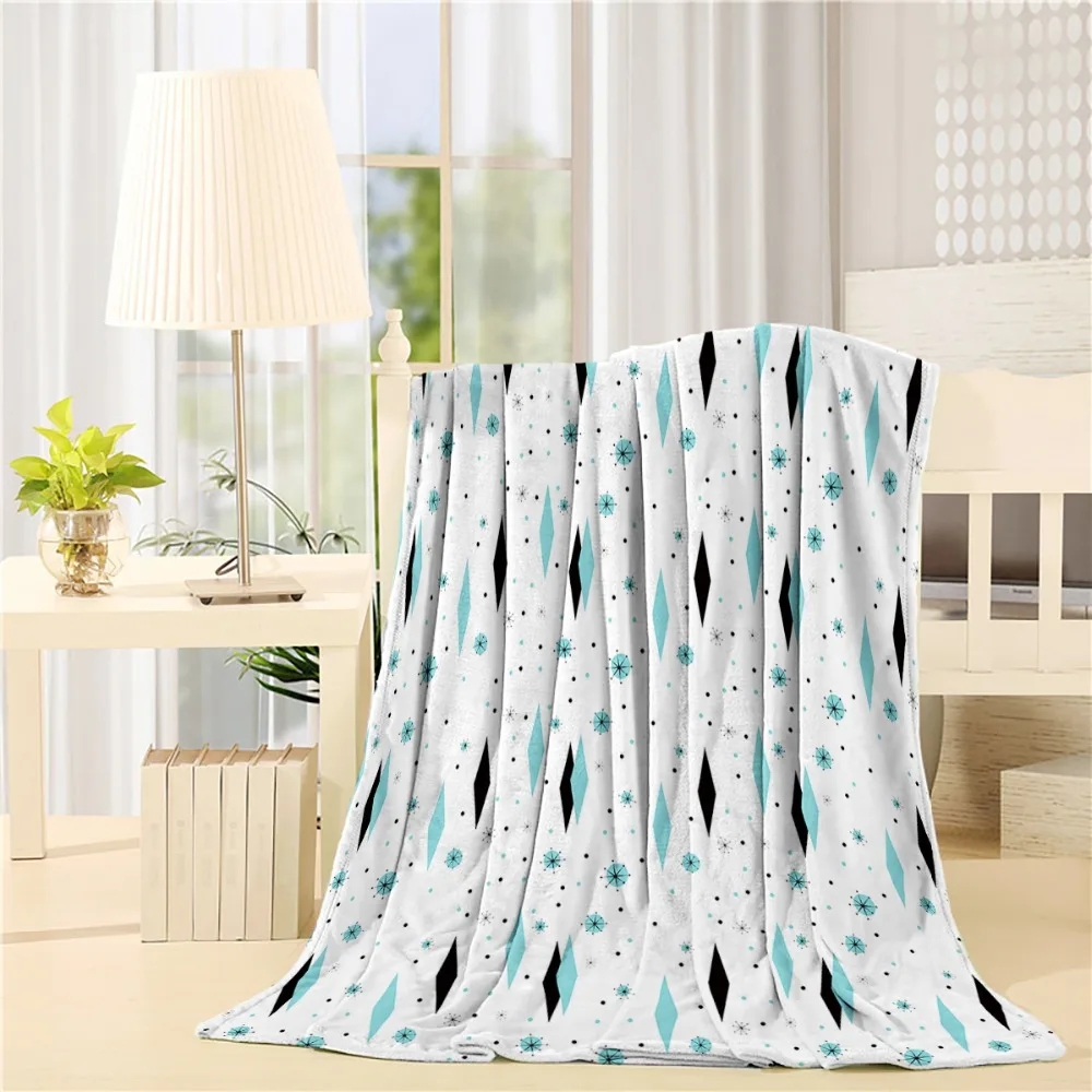 Retro Turquoise Diamonds Starbursts Flannel Throw Blanket Lightweight Cozy Bed Sofa Blankets Super Soft Fabric
Retro Turquoise Diamonds Starbursts Flannel Throw Blanket Lightweight Cozy Bed Sofa Blankets Super Soft Fabric