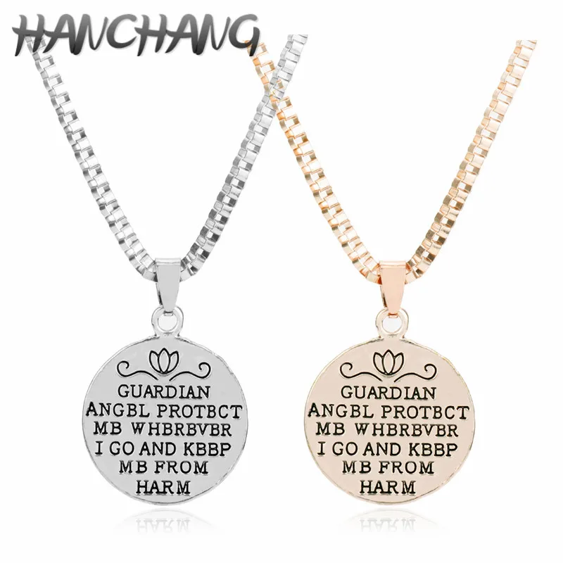 HANCHAGN Jewelry Fashion Letter Necklace Guardian Angel Protect Me Letter Pendant Necklace Coin Accessories Gift Iced Out Chain
HANCHAGN Jewelry Fashion Letter Necklace Guardian Angel Protect Me Letter Pendant Necklace Coin Accessories Gift Iced Out Chain