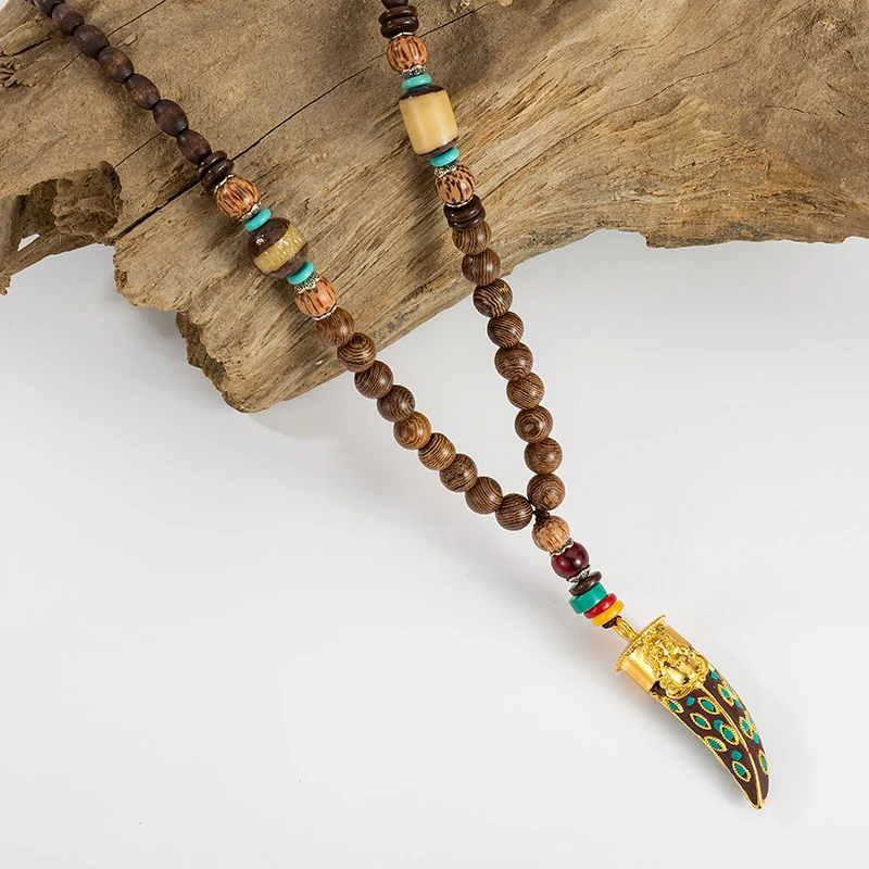 Handmade Nepal Necklace Buddhist Mala Wood Beads Pendant & Necklace Ethnic Horn Fish Long Statement Jewelry Women Men
Handmade Nepal Necklace Buddhist Mala Wood Beads Pendant & Necklace Ethnic Horn Fish Long Statement Jewelry Women Men