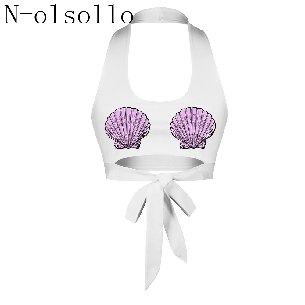 N-olsollo 2019 New Summer Tops Womens Clothes 3D Purple Shell Printed Cropped Feminino Sexy Streetwear Bandage Vests Halter Top
N-olsollo 2019 New Summer Tops Womens Clothes 3D Purple Shell Printed Cropped Feminino Sexy Streetwear Bandage Vests Halter Top