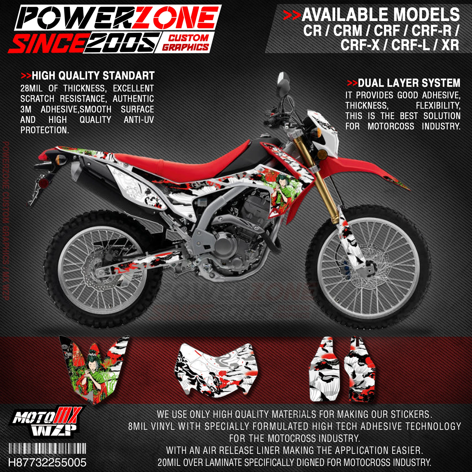 PowerZone Custom Team Graphics Backgrounds Decals 3M Stickers Kit For HONDA CRF250L 2012-2018 005
PowerZone Custom Team Graphics Backgrounds Decals 3M Stickers Kit For HONDA CRF250L 2012-2018 005