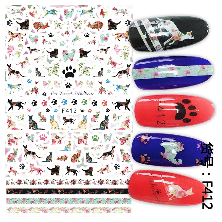 1pcs 3D Super Thin Nail Stickers Tips Nail Art Adhesive Decals Cats In Flower Manicure Tool Decoration Nail Wraps F412
1pcs 3D Super Thin Nail Stickers Tips Nail Art Adhesive Decals Cats In Flower Manicure Tool Decoration Nail Wraps F412