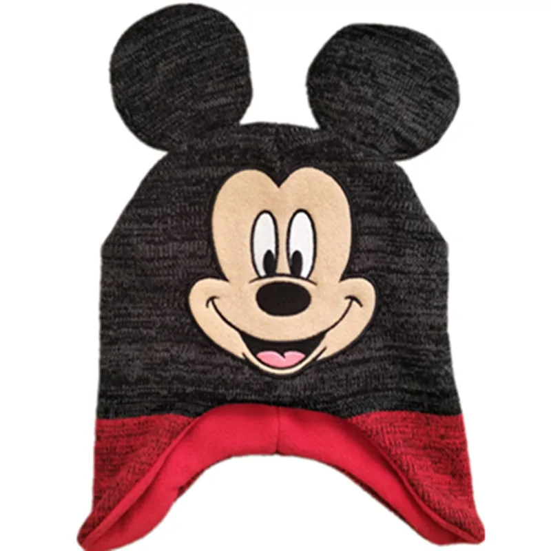 Фото Cute Cartoon Mickey Design Kids Children Adult Baby Winter A Boy Girl Bomber Cap Warm Knitted Braided Beanies Soft Hat |