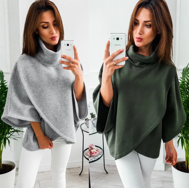 Sexy Gray Ladies Tops Moda Mujer 2018 Casaco Feminino Irregular TurtLeneck Casual Loose Wide Cuffs Elegant Sexy Gray ladies Tops
Sexy Gray Ladies Tops Moda Mujer 2018 Casaco Feminino Irregular TurtLeneck Casual Loose Wide Cuffs Elegant Sexy Gray ladies Tops