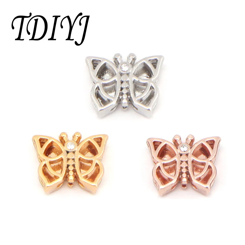 TDIYJ Gold Silver Rose Gold Butterfly Slide Charms fit on 8mm Stainless Steel Keeper Mesh Bracelet 6pcs/lot
TDIYJ Gold Silver Rose Gold Butterfly Slide Charms fit on 8mm Stainless Steel Keeper Mesh Bracelet 6pcs/lot