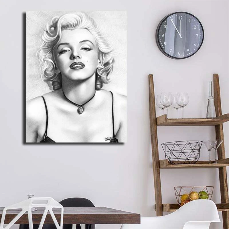 Marylin Monroe Pencil Portrait Canvas Painting Print Bedroom Home Decor Modern Wall Art Oil Painting Poster Picture Framework HD
Marylin Monroe Pencil Portrait Canvas Painting Print Bedroom Home Decor Modern Wall Art Oil Painting Poster Picture Framework HD