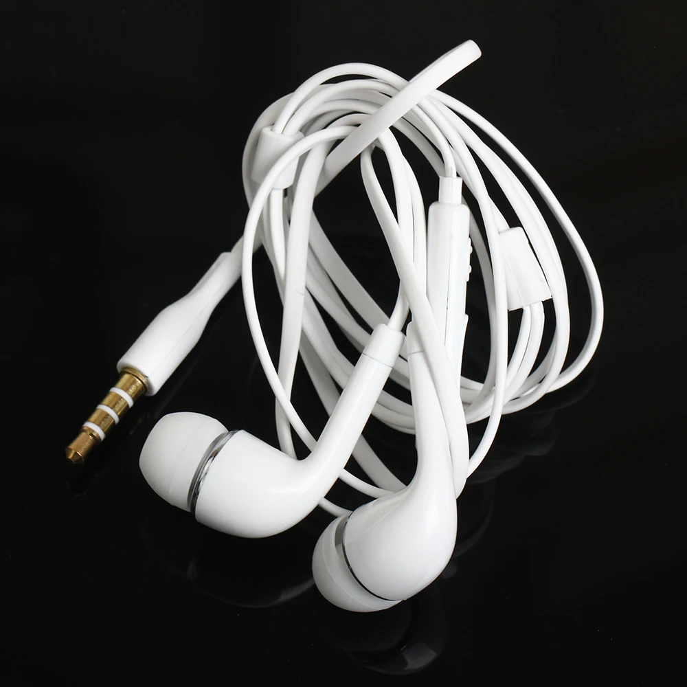 wholesale High Quality 1m Cable Earphone 3.5mm Jack Stereo Phone Earbuds With Talk Mic Music Control For iPhone S4 J5 300pcs/lot |