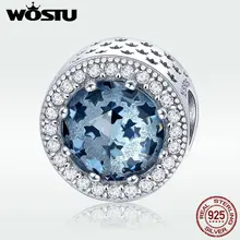 Wostuu 2019 gran oferta 925 cuentas de plata de ley brillantes con forma de corazón pulsera wst Original auténtica joyería fina DXC730(China)