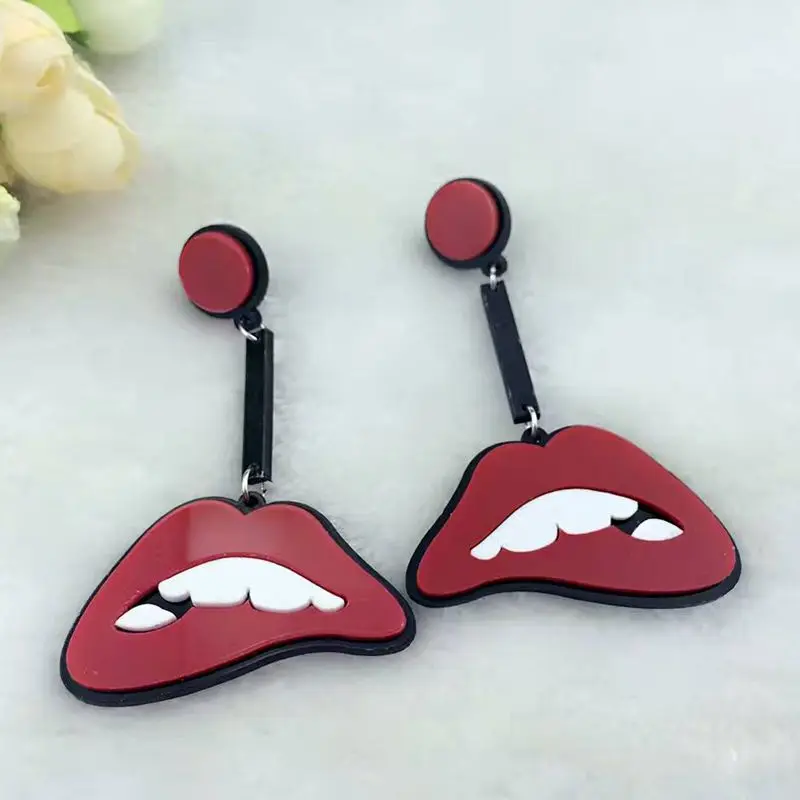 New Desigh Punk Acrylic Sexy Personality Red Mouth Long Stud Earrings Night Club Dancer Jewelry Accessories
New Desigh Punk Acrylic Sexy Personality Red Mouth Long Stud Earrings Night Club Dancer Jewelry Accessories