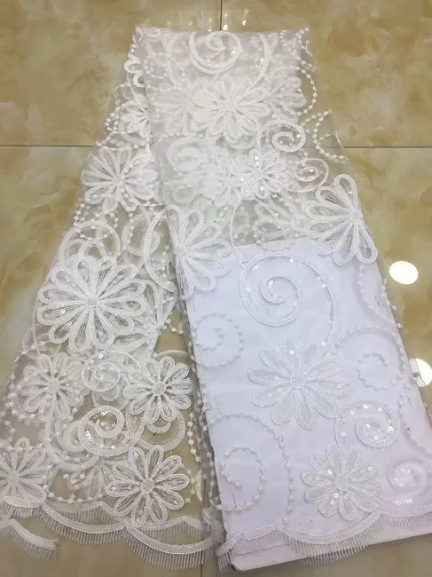 African French Lace Fabric with sequins High Quality African Tulle Lace Fabric 5 yards pure white sequin lace fabric Xdp
African French Lace Fabric with sequins High Quality African Tulle Lace Fabric 5 yards pure white sequin lace fabric Xdp