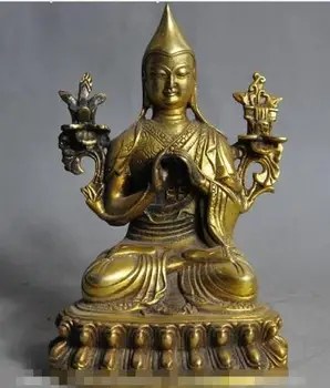 

YM 305 6" old chinese buddhism fane pray Tsongkhapa Tsongkapa buddha statue