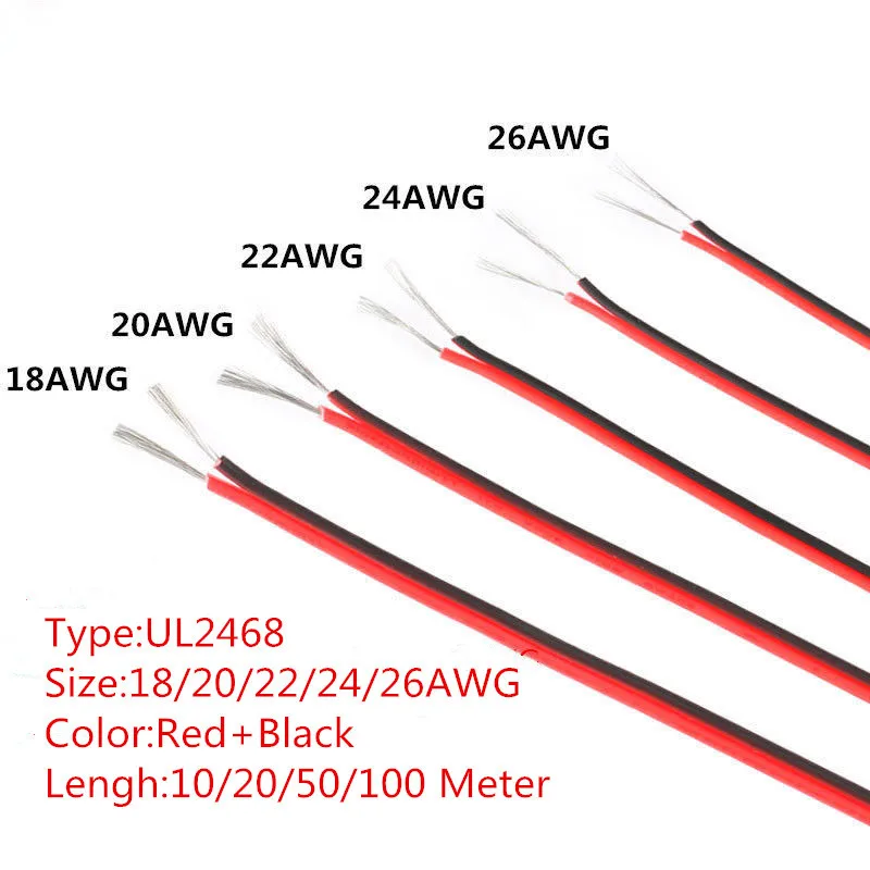 10M 18 to 26 Gauge AWG Electrical Wire Tinned Copper Insulated PVC Extension LED Strip cable electronica UL2468 Red Black Wire 
10M 18 to 26 Gauge AWG Electrical Wire Tinned Copper Insulated PVC Extension LED Strip cable electronica UL2468 Red Black Wire