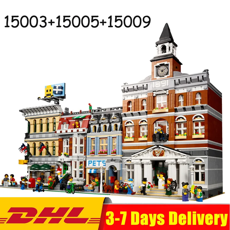 Lepin 15003 Town Hall +15005 Grand Emporium15009 +Pet Shop House Bricks Block Educational Toy Clone LegoINGlys 10224 10211 10218
Lepin 15003 Town Hall +15005 Grand Emporium15009 +Pet Shop House Bricks Block Educational Toy Clone LegoINGlys 10224 10211 10218