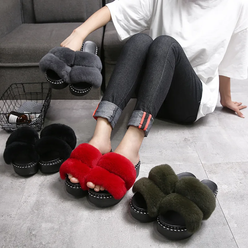 fur slippers women double feather band platform sandals rivets studded muffins summer shoes woman flip flops furry slides y507
fur slippers women double feather band platform sandals rivets studded muffins summer shoes woman flip flops furry slides y507