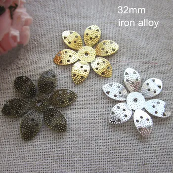 100 pcs of 32mm Metal Flower Bead Caps,Metal Stamping Crafted Filigree Metal Bead Caps,Gold-color,Silver-color,Steel,Bronze
100 pcs of 32mm Metal Flower Bead Caps,Metal Stamping Crafted Filigree Metal Bead Caps,Gold-color,Silver-color,Steel,Bronze