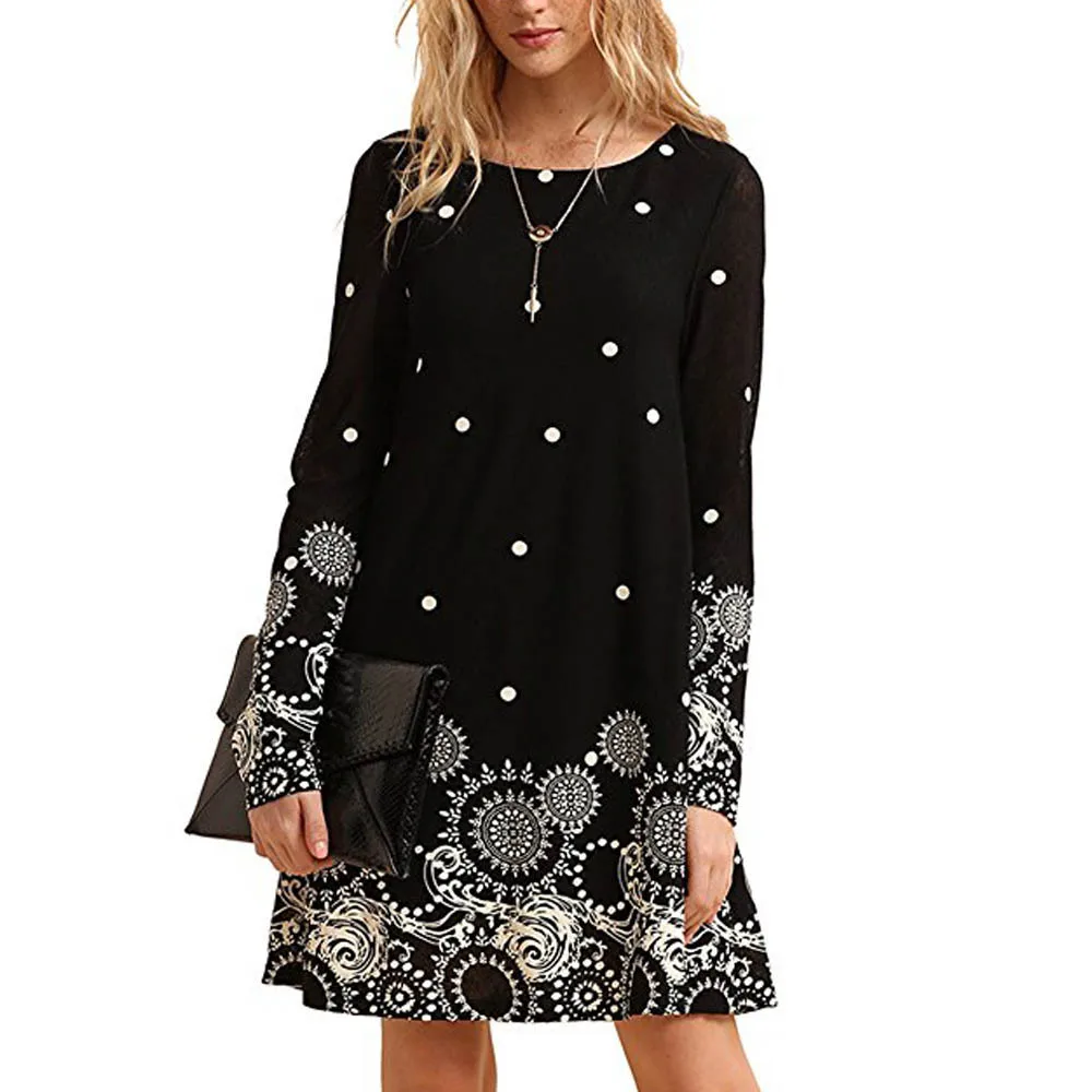2018 Women Long Sleeve Dress Autumn Print O-neck A-Line Mini Dresses Vintage Casual Sexy Vintage Beach Dress femme 2018 New F30
2018 Women Long Sleeve Dress Autumn Print O-neck A-Line Mini Dresses Vintage Casual Sexy Vintage Beach Dress femme 2018 New F30