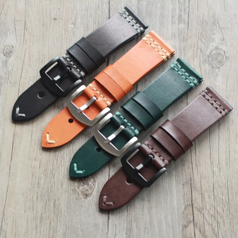 MERJUST Handmade Genuine Leather Watchbands 22MM 24MM Brown Orange Green Black Retro Strap For Military Tudor Seiko Watch Strap
MERJUST Handmade Genuine Leather Watchbands 22MM 24MM Brown Orange Green Black Retro Strap For Military Tudor Seiko Watch Strap